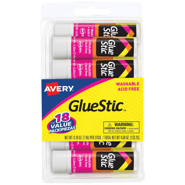 Glue Stic White, 0.26 oz., 18 Glue Sticks